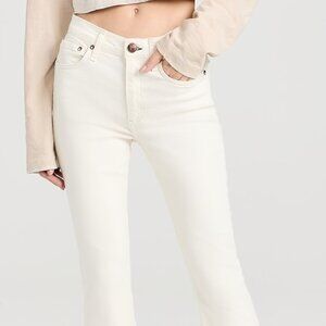 rag & bone Peyton Ankle Bootcut Jeans, in ecru, size 27,